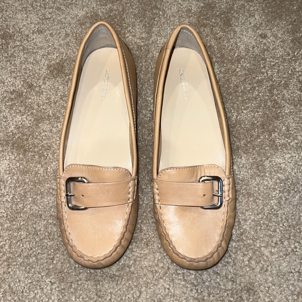 Lands' End Tan Leather Loafers